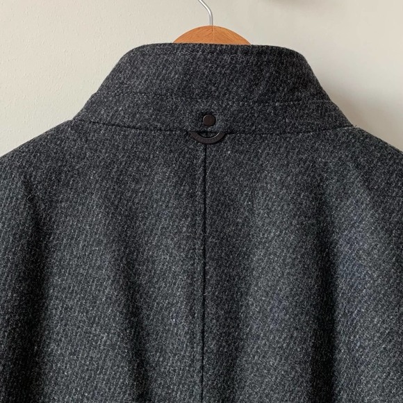 Ted Baker Margate Funnel Neck Coat Wool Blend w/ Removable Inset Bib in Charcoal - Picture 8 of 16